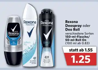 Combi Rexona Deospray oder Deo Roll 150ml/50ml Angebot