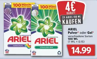 Combi Ariel Pulver oder Gel 100WL Angebot