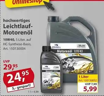 Sonderpreis Baumarkt Hochwertiges leichtlauf-motorenöl Angebot