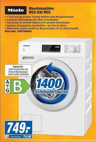 Expert Miele waschmaschine wca 030 wcs Angebot