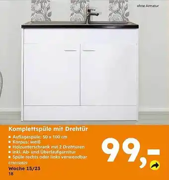 Globus Baumarkt Komplettspüle mit drehtür Angebot