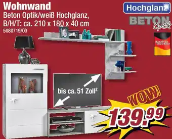 Poco Wohnwand ca. 210 x 180 x 40 cm Angebot