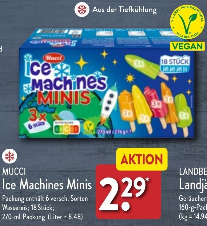 Mucci Ice Machines Minis 270 ml Packung Angebot bei Aldi Nord