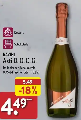 Aldi Nord Ravini Asti D.O.C.G. 0,75 L Flasche Angebot