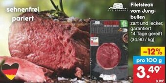 Netto Marken-Discount Gut Ponholz Filetsteak vom Jungbullen Angebot