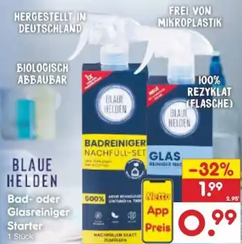 Netto Marken-Discount Blaue Helden Bad oder Glasreiniger Starter 1 Stück Angebot