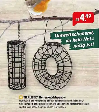 Raiffeisen Markt Tierliebe Meisenknödelspender Angebot