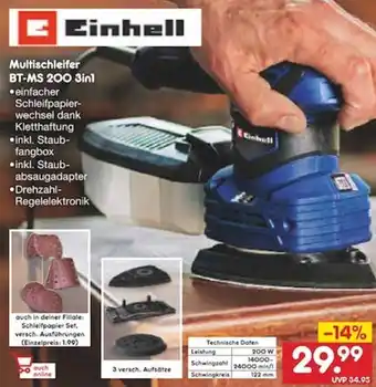 Netto Marken-Discount Einhell Multischleifer BT-MS 200 3in1 Angebot