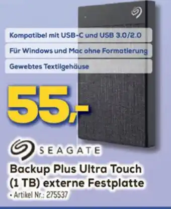 Euronics Berlet Seagate Backup Plus Ultra Touch (1 TB) externe Festplatte Angebot