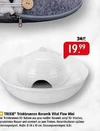 Raiffeisen Markt Trixie Trinkbrunnen Keramik Vital Flow Mini Angebot