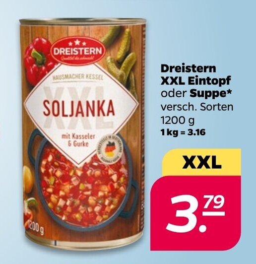 Dreistern XXLEintopf o. Suppe 1200g Angebot bei NETTO