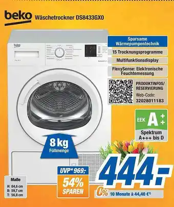 Expert Bening Beko wäschetrockner ds8433gx0 Angebot