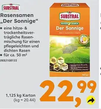Globus Baumarkt Substral rasensamen der sonnige Angebot