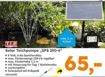 Globus Baumarkt Tip solar teichpumpe sps 250-6 Angebot