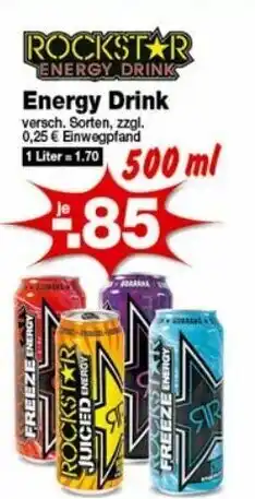 Krümet Sonderposten Rockstar Energy Drink 500ml Angebot