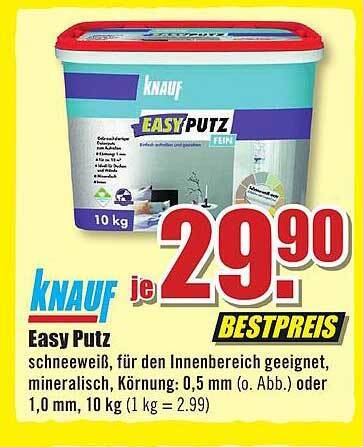 Knauf easy putz Angebot bei B1 Discount Baumarkt