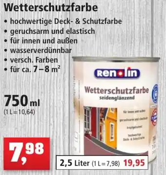 Thomas Philipps Renolin Wetterschutzfarbe 750 ml Angebot