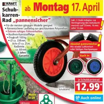 Norma Kraft Werkzeuge Schubkarren Rad pannensicher Angebot