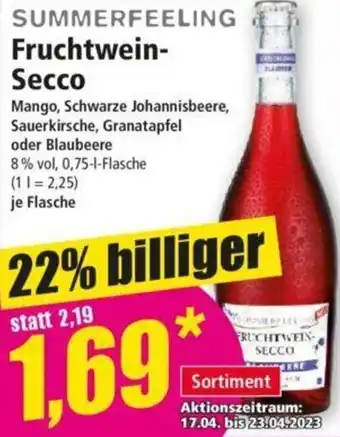 Norma Summerfeeling Fruchtwein Secco 0,75 L Flasche Angebot