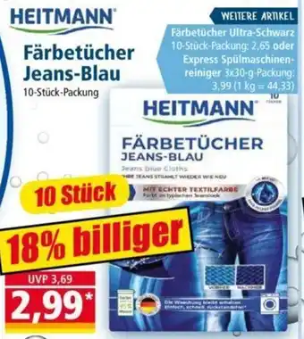 Norma Heitmann Färbetücher Jeans Blau 10 Stück Packung Angebot