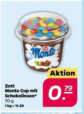 NETTO Zott monte cup mit schokolinsen Angebot