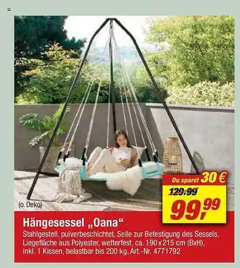 toom Baumarkt Hängesessel oana Angebot