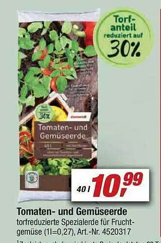 toom Baumarkt Tomaten- und gemüseerde Angebot