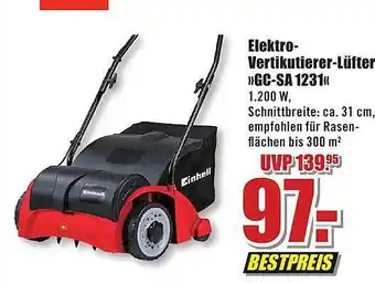B1 Discount Baumarkt Elektro-vertikutierer-lüfter gc-sa 1231 Angebot
