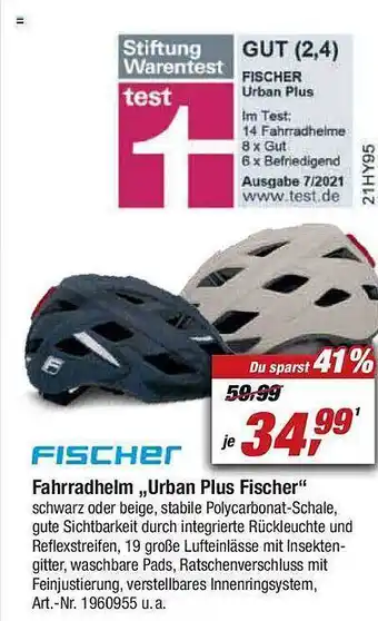 toom Baumarkt Fischer fahrradhelm „urban plus fischer“ Angebot