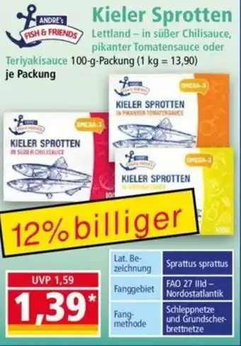 Norma Andre's Fish & Friends Kieler Sprotten 100 g Packung Angebot