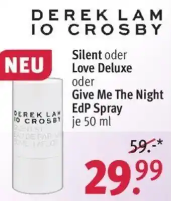 Rossmann Derek Lam IO Crosby Silent oder Love Deluxe oder Give me the Night EdP Spray 50 ml Angebot