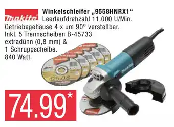 Marktkauf Makita Winkelschleifer 9558HNRX1 Angebot
