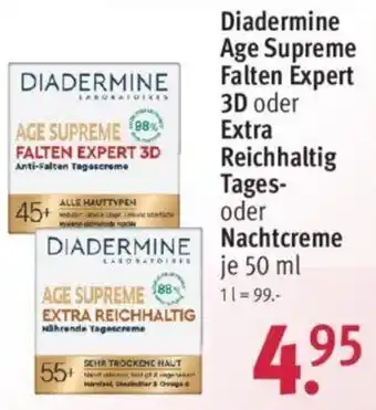 Rossmann Diadermine Age Supreme Falten Expert 3D oder Extra Reichhaltig Tages oder Nachtcreme 50 ml Angebot
