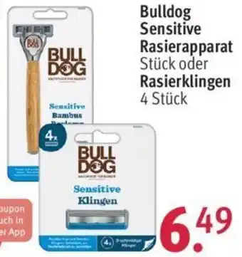 Rossmann Bulldog Sensitive Rasierapparat oder Rasierklingen 4 Stück Angebot