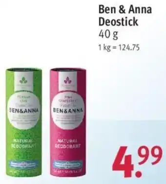 Rossmann Ben & Anna Deostick 40 g Angebot