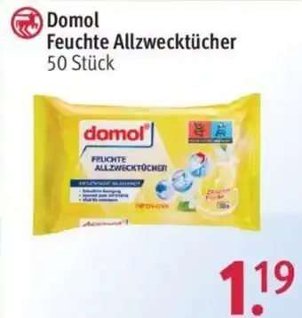 Rossmann Domol Feuchte Allzwecktücher 50 Stück Angebot