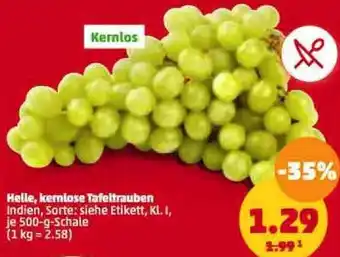 PENNY Helle, kernlose Tafeltrauben 500 g Schale Angebot