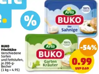 PENNY Buko Frischkäse 200 g Becher Angebot