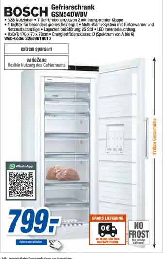 Expert Bosch Gefrierschrank GSN54DWDV Angebot