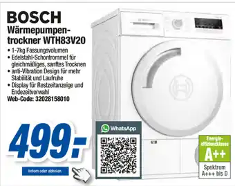 Expert Bosch Wärmepumpentrockner WTH83V20 Angebot