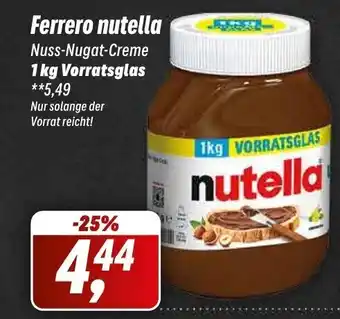 Simmel Ferrero Nutella 1kg Angebot