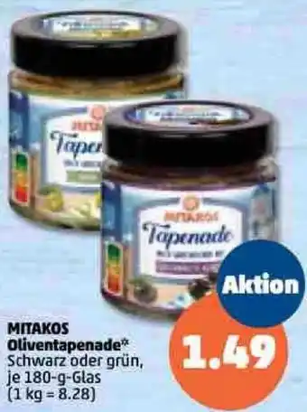 PENNY Mitakos Oliventapenade 180 g Glas Angebot