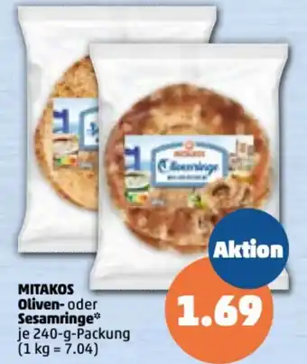 PENNY Mitakos Oliven oder Sesamringe 240 g Packung Angebot