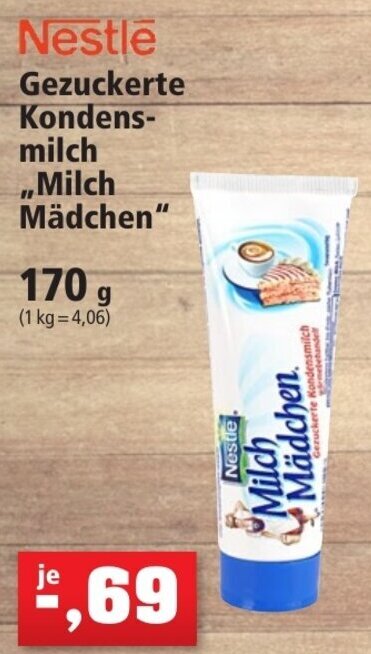 Nestlé Gezuckerte Kondensmilch Milch Mädchen 170 g Angebot bei Thomas ... Nestlé Gezuckerte Kondensmilch Milch Mädchen 170 g Angebot bei Thomas ...