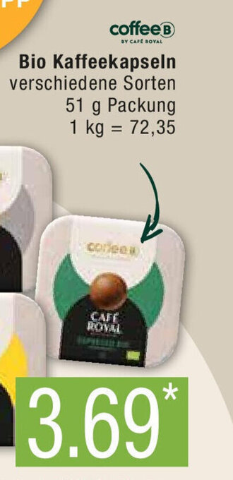 Marktkauf Coffee B by Cafe Royal Bio Kaffeekapseln 51 g Angebot