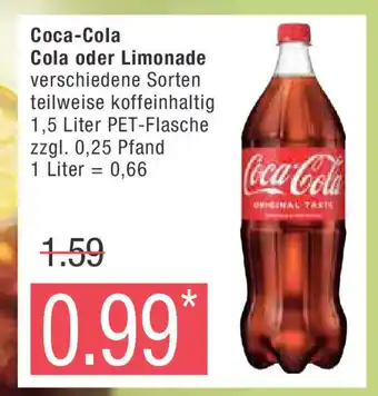 Marktkauf Coca-Cola Cola o. Limonade 1,5 L Angebot