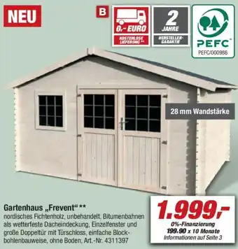 toom Baumarkt Frevent Gartenhaus Angebot