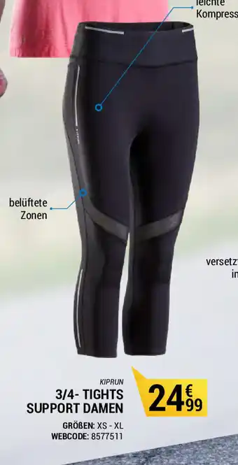 Decathlon Kiprun 3/4 Tights Support Damen Angebot