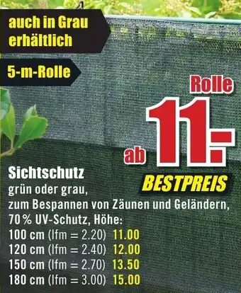 B1 Discount Baumarkt Sichtschutz Angebot