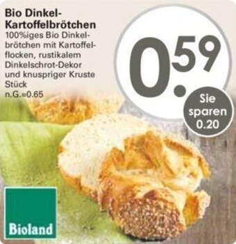 WEZ Bioland Bio Dinkel Kartoffelbrötchen Angebot